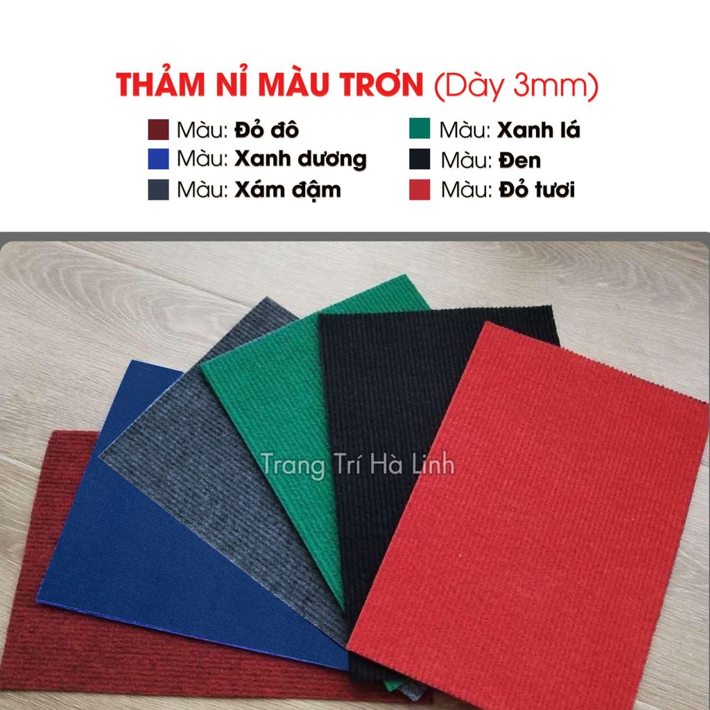 Thảm nỉ trải sàn nhà, trải sự kiện văn phòng loại dày chống cháy - đế tráng keo chống trơn trượt