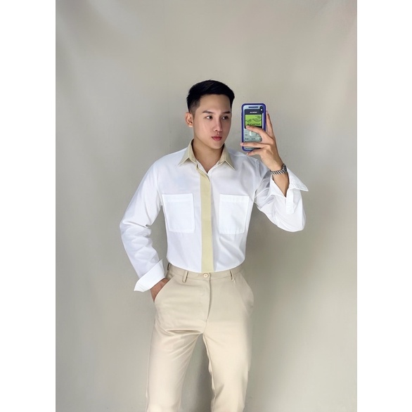 ÁO SƠ MI NAM VIỀN CỔ BE