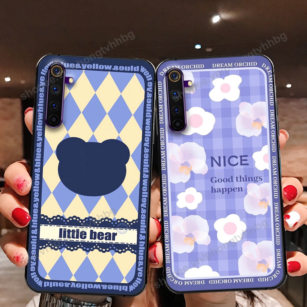 Ốp lưng Realme 6 / Realme 6 Pro trái tim gấu thể thao , smile mặt cười cực cute