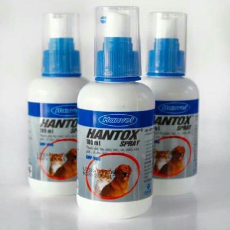 Hantox spray diệt ve, ghẻ, rận, bọ chét cho chó mèo