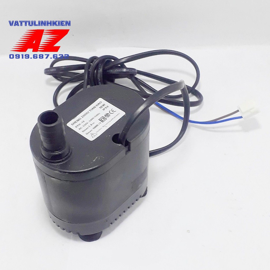 Bơm chìm mini DYH-18 điện áp 220V/18W-1000L (Dùng cho quạt hơi nước,bể cá, tưới cây..)