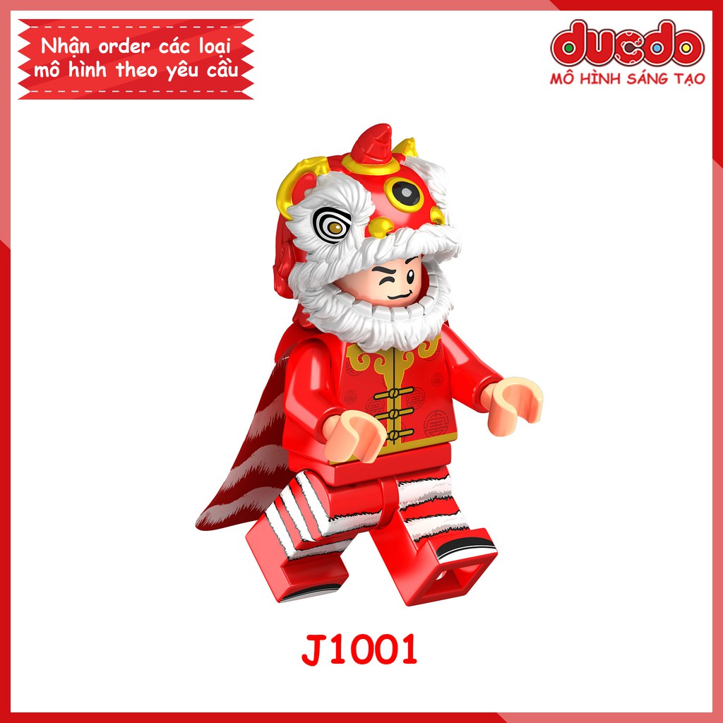 Minifigures nhân vật múa lân sư tử siêu đẹp - Đồ chơi Lắp ghép Xếp hình Mô hình Mini Xinh J1001 J1002