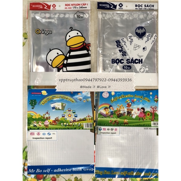 Bọc vở nilon - Bọc đề can ( set 10 chiếc )
