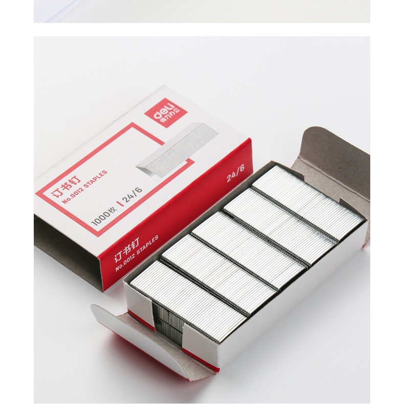 Ghim bấm Deli 0012 - ghim bấm 24/6 mạnh mẽ phù hợp cho văn phòng, trường học