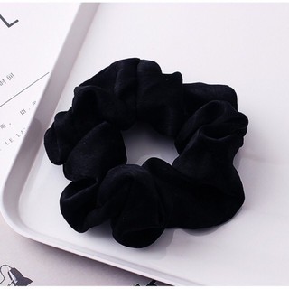 Dây buộc tóc Scrunchie vải lụa bóng nhiều màu mới 2020