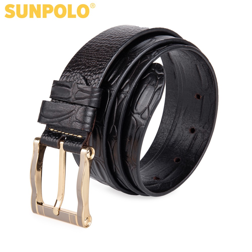 Thắt lưng nam da bò SUNPOLO Đen - BSBK28BA