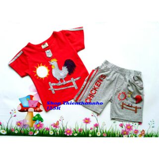 Mbnn18 - bộ bé trai thêu chú gà trống !