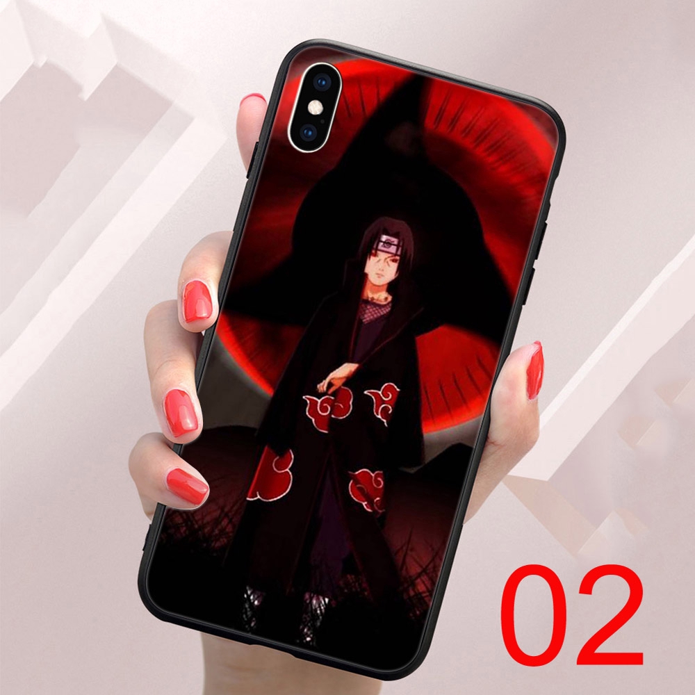 Ốp điện thoại đen mềm in hình nhân vật Itachi trong Naruto cho iPhone 6 6S 7 8 PLUS X XS MAX XR 5 5S SE