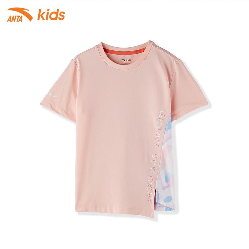 Áo phông bé gái Anta Kids W362125152-1, chất cotton co giãn 4 chiều, mềm mịn