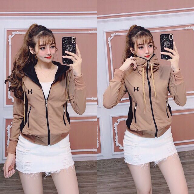 áo khoác nữ Chống nắng dáng dài túi có dây kéo, tay xỏ ngón vải mịn freesize 54kg - cn82