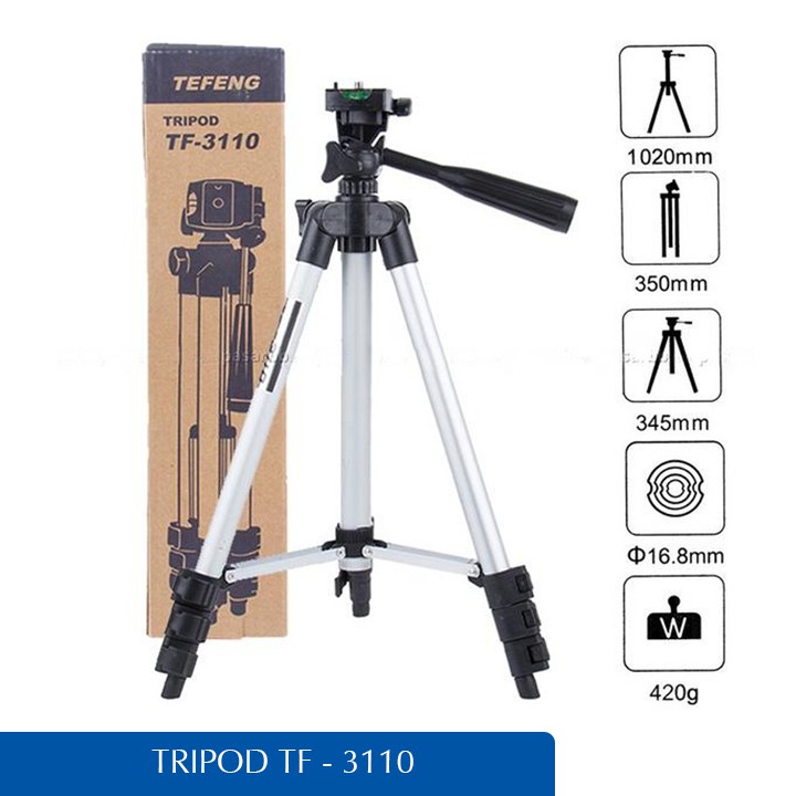 Đế Chụp Hình Tripod TF - 3110 Có Đầu Kẹp Điện Thoại