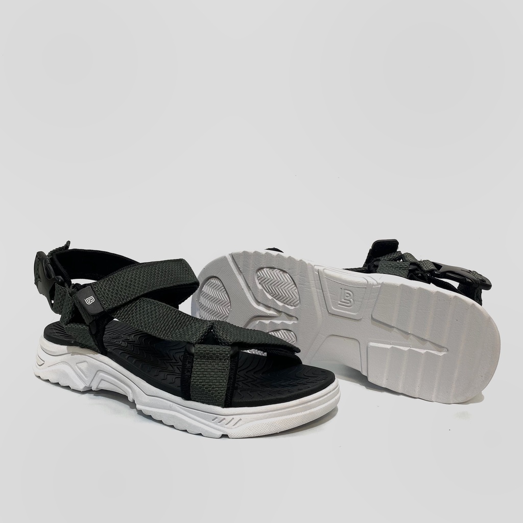 Giày Sandal Nam Nữ Unisex The BiLy Quai Chéo Dây Dù Đế Phylon Siêu Êm Nhẹ Màu Xám-DTMD01-Xám