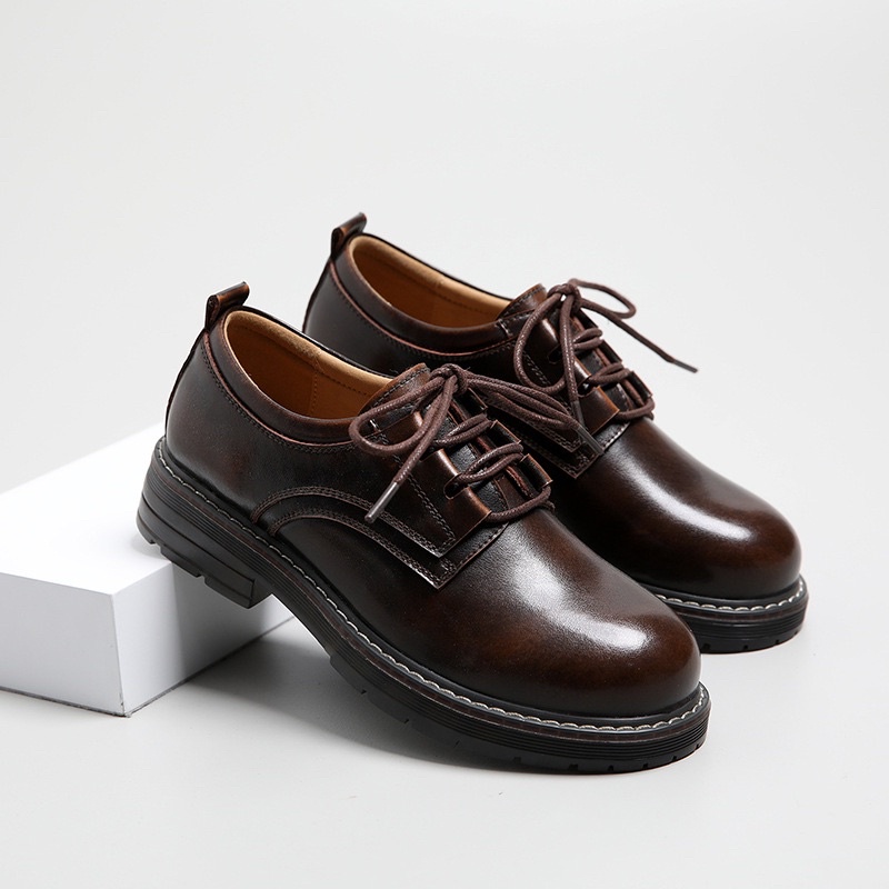 Giày nữ da bò thật vintage cao cấp handmade