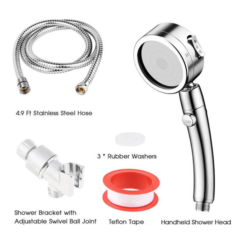 Vòi Hoa Sen 3 Chế Độ Có Ống Và Giá Đỡ Áp Suất Cao Cho SPA