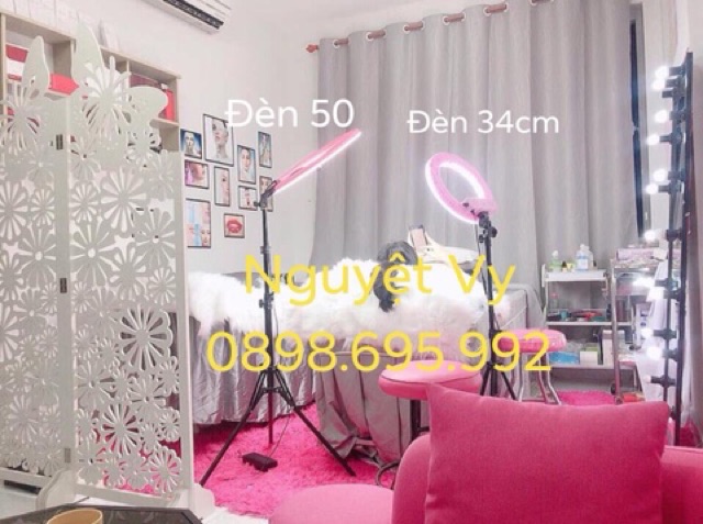 Đèn cây livestream bán hàng, make up, nối mi, phun xăm size đèn 34cm 40w