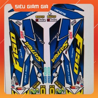 Tem rời xanh satria Fi xanh vàng đen