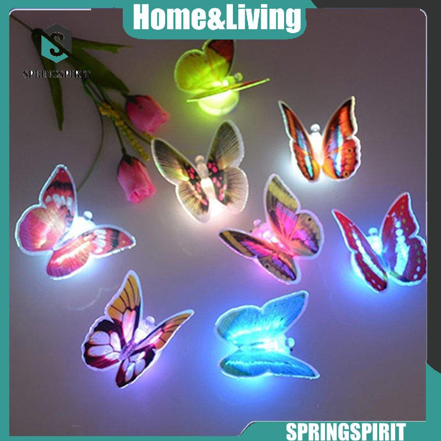 Đèn LED đầy màu sắc hình bươm bướm thay đổi màu sắc dán tường ban đêm