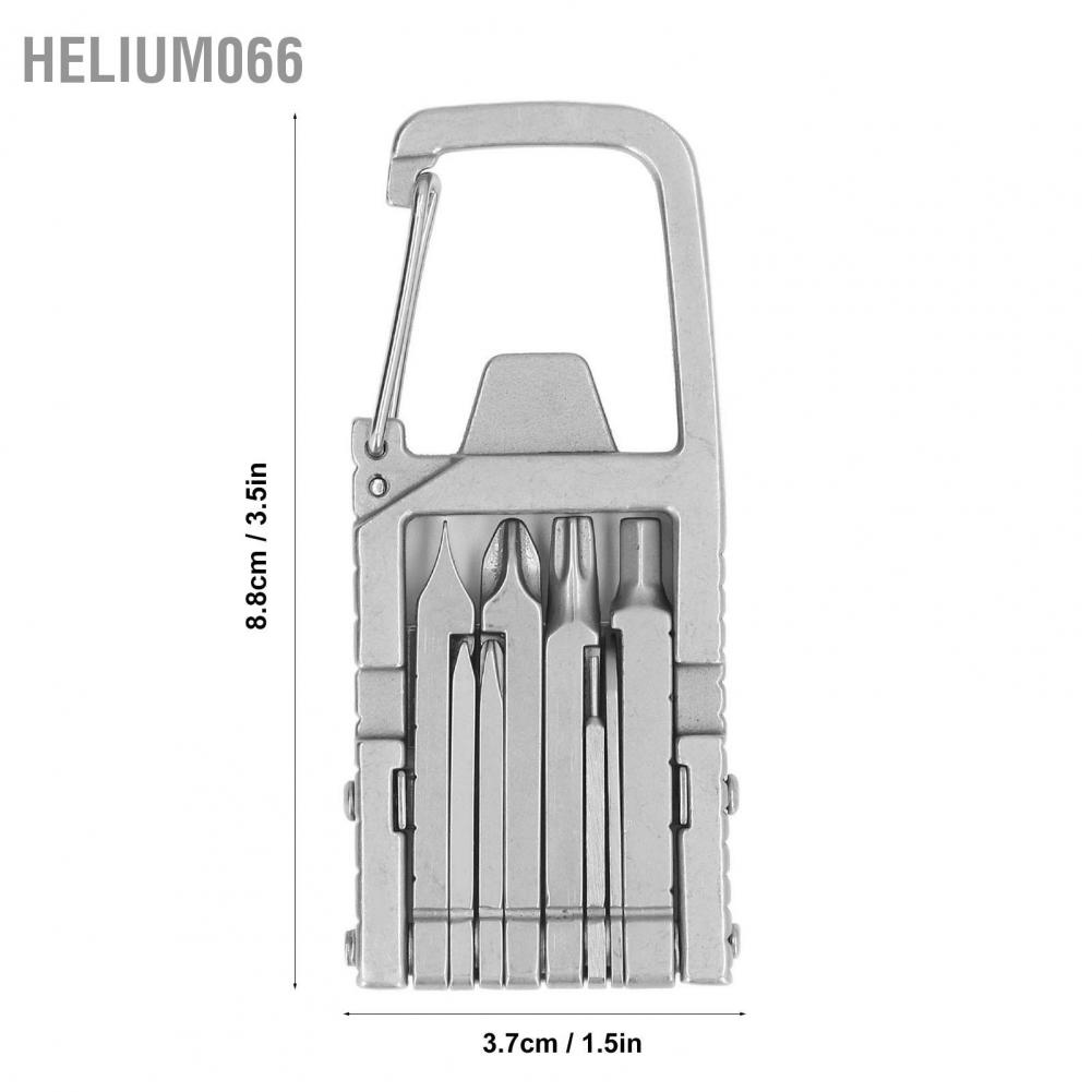 8.8*3.7cm Keychain Multitool 12 trong 1 Gấp Đa Dụng cụ Tua vít ngoài trời bằng thép Helium066