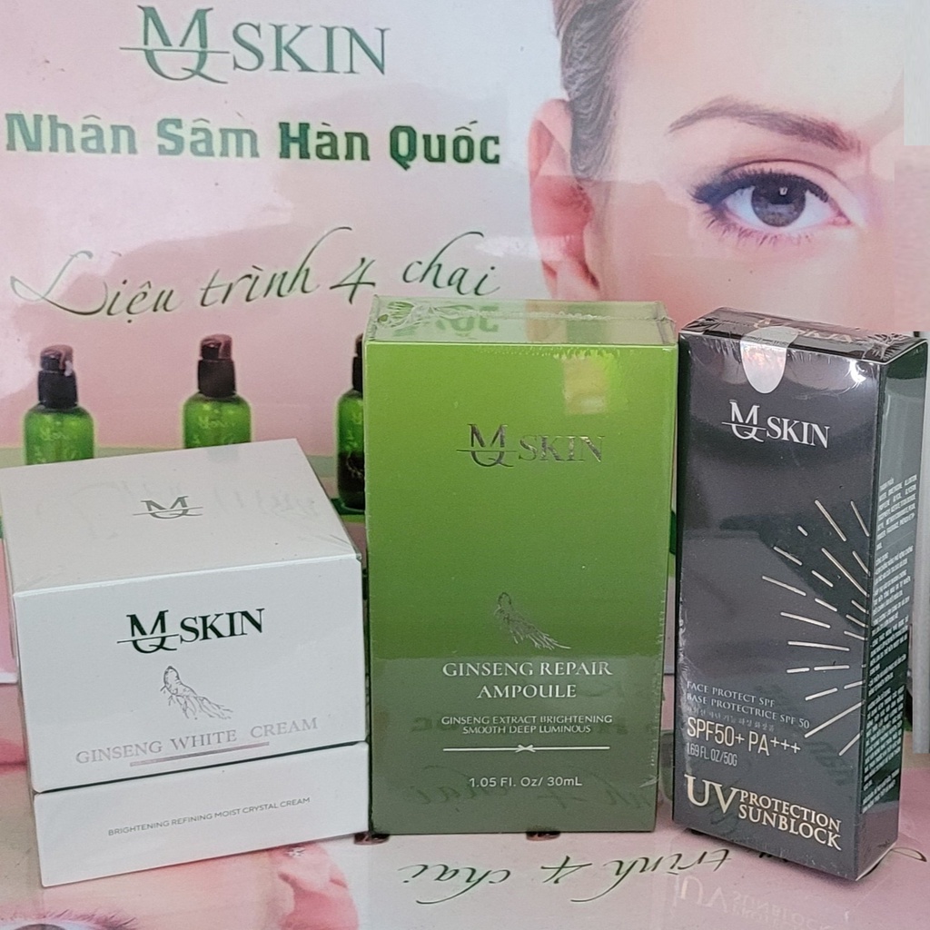 Combo Kem Face,Serum căng bóng và kem chống nắng MQ Skin dưỡng  da sau tái tạo Mq Skin Chính Hãng