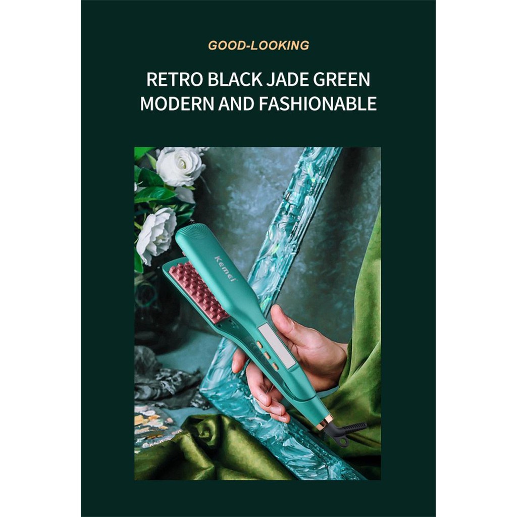 Máy Làm Tóc, Máy dập xù bấm tóc phồng chân tóc chân vuông mẫu mới hot trend km-1228, Bảo hành 24 tháng