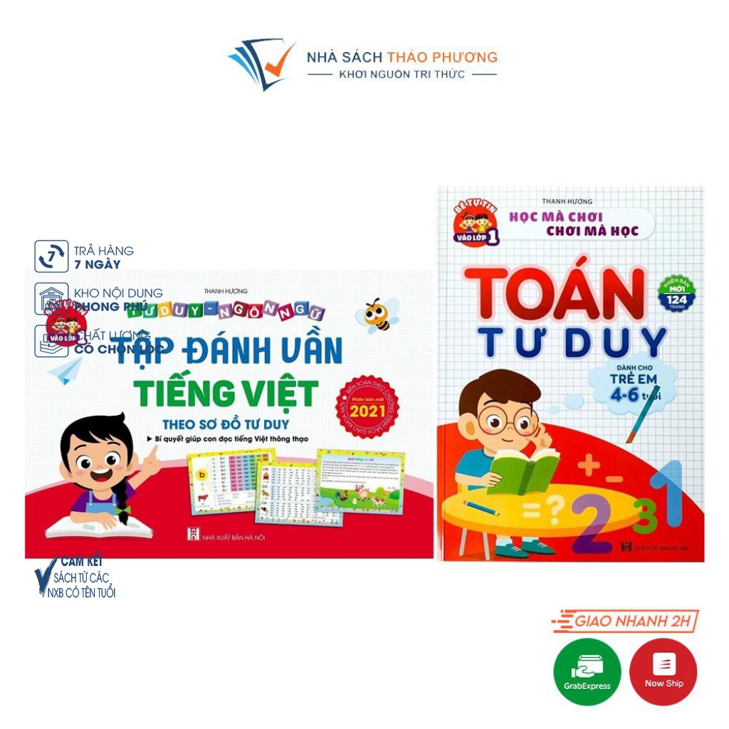 Sách - Tập đánh vần tiếng việt, Toán tư duy cho trẻ 4-6 tuổi (Combo 2 cuốn) | BigBuy360 - bigbuy360.vn