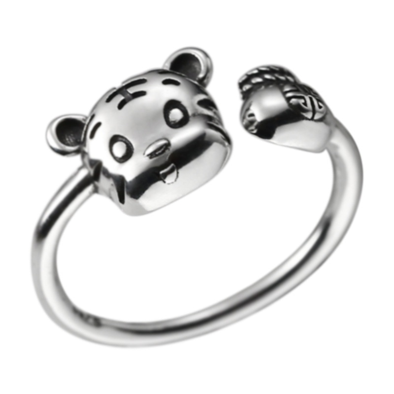 Nhẫn hở hình con hổ dễ thương có thể điều chỉnh kích thước cho nam và nữ