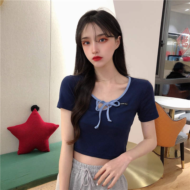 Áo Thun Nữ Tay Ngắn Buộc Dây Thời Trang