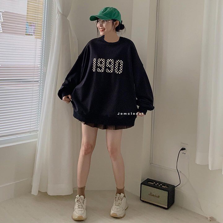 Áo sweater nỉ bông cotton unisex dưới 70kg tabistore - 1990