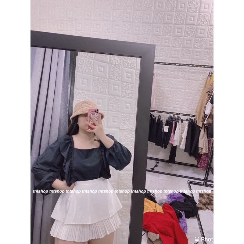 ÁO BABYDOLL VIỀN BÈO TAY DÀI BIGSIZE 60-90kg Ảnh thật 100%