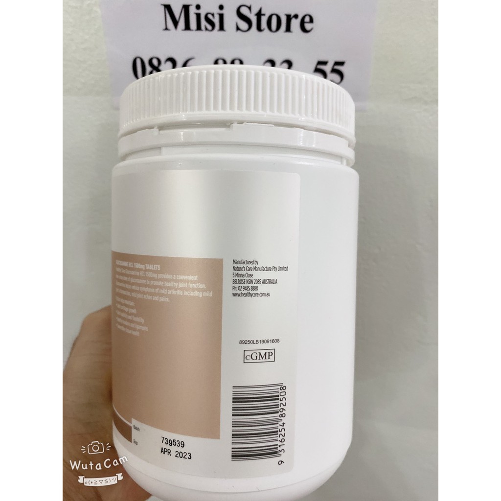 Viên uống hỗ trợ xương khớp glucosamine HCL 1500mg Healthy Care Úc, 400 viên