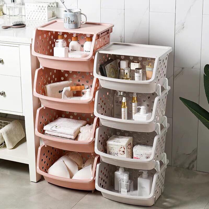 BỘ KỆ RỔ 4 TẦNG XẾP GỌN ĐỰNG ĐỒ DÙNG NHÀ BẾP, NHÀ TẮM THU GỌN ĐỒ ĐẠC, TIẾT KIỆM KHÔNG GIAN- KỆ RỔ ĐỰNG ĐỒ DÙNG GIA ĐÌNH