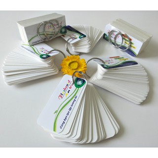 100 thẻ flashcard trắng kích thước 3,5x8 cm vuông