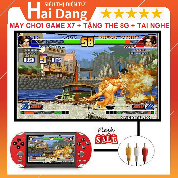 Máy Chơi Game X7, Tặng Thẻ Nhớ 8g Tặng Tai Nghe - Cài Sẵn 9000 Trò Chơi GBA, SNES, GBC, PSP, Nitendo