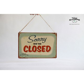 Bảng treo cửa CLOSED bằng thiếc Vintage TTTM