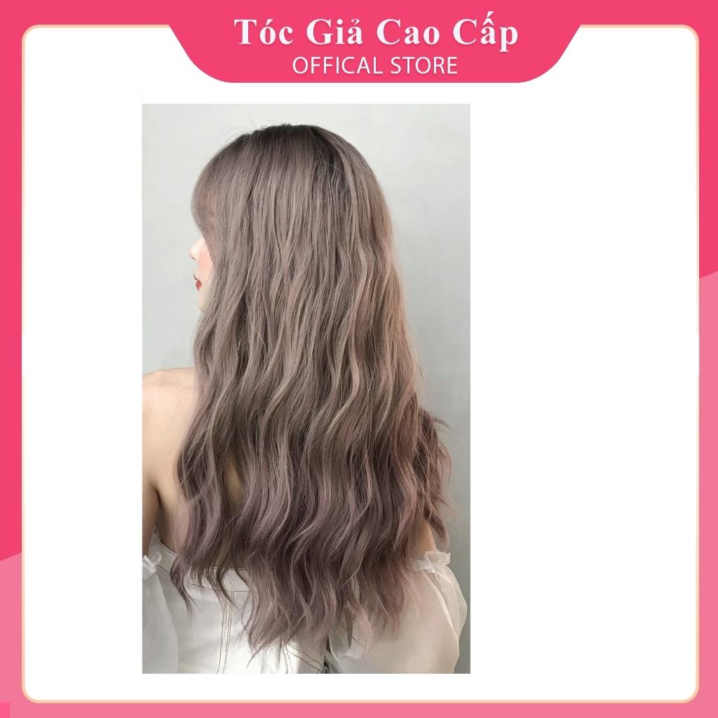 Tóc giả nữ nguyên đầu xù dợnFREESHIP nguyên đầu xù hồng khói, 8269