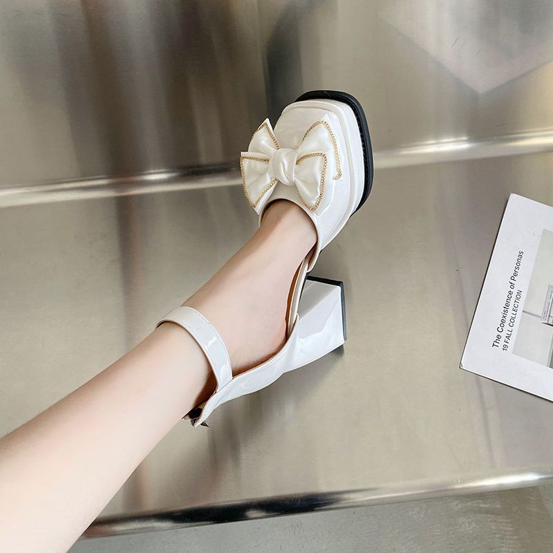 Giày Sandal Cao Gót Đính Nơ Xinh Xắn Thời Trang Xuân Hè Cho Nữ