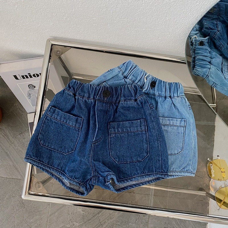 Quần short jean chất mềm bé trai bé gái Mick and Milk quần đùi kiểu Hàn Quốc Thời Trang