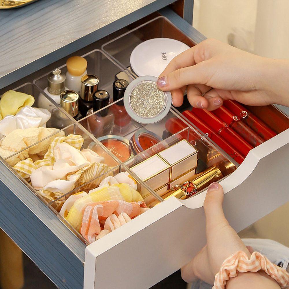 Hộp Nhựa Acrylic Chia Ngăn Đựng Đồ Trang Điểm Để Bàn Tiện Dụng