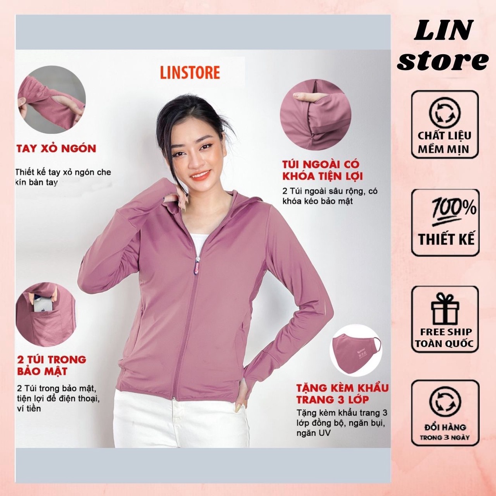 Áo chống nắng nữ 2 lớp , có màng thông hơi, thoáng mát chống tia UV