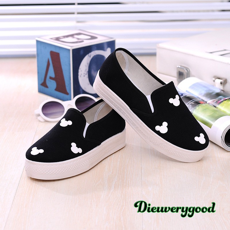 Giày slip on đế độn gấu cute size to 38 39 40 giá thanh lý 1820 diệu phan
