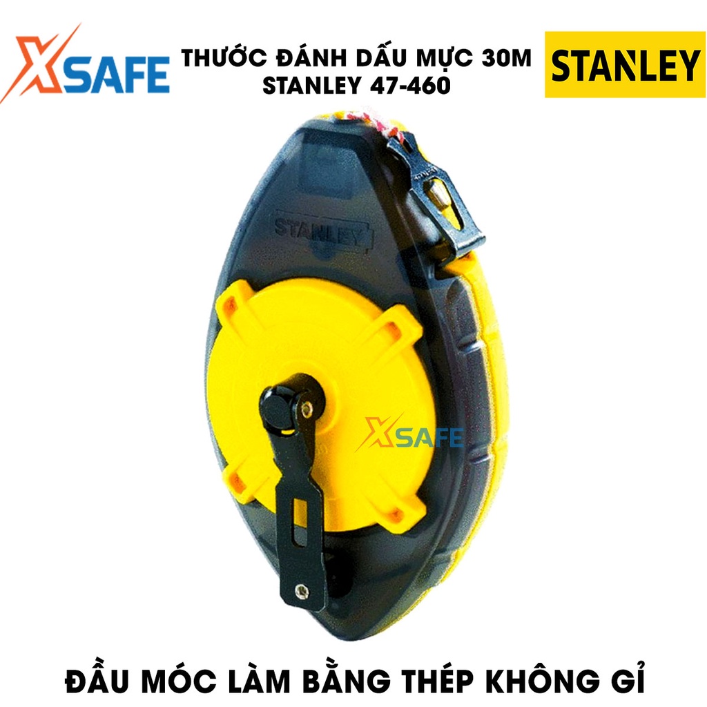 Thước đánh dấu mực STANLEY vỏ nhựa ABS Dụng cụ đánh dấu vạch mực Stanley đầu móc thép không gỉ, kiểu dáng nhỏ gọn