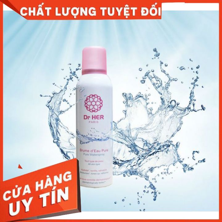 XỊT KHOÁNG DR.HER - PARIS 150ml -CUNG CẤP ĐỌ ẨM TỨC THÌ--tươi mát sảng khoái  se khít chân lô