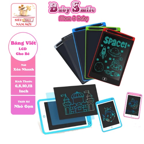 Bảng Viết Thông Minh LCD Tập Viết Cho Bé, Bảng Vẽ Đồ Chơi Trí Tuệ Xóa Nhanh Với 1 Nút Bấm