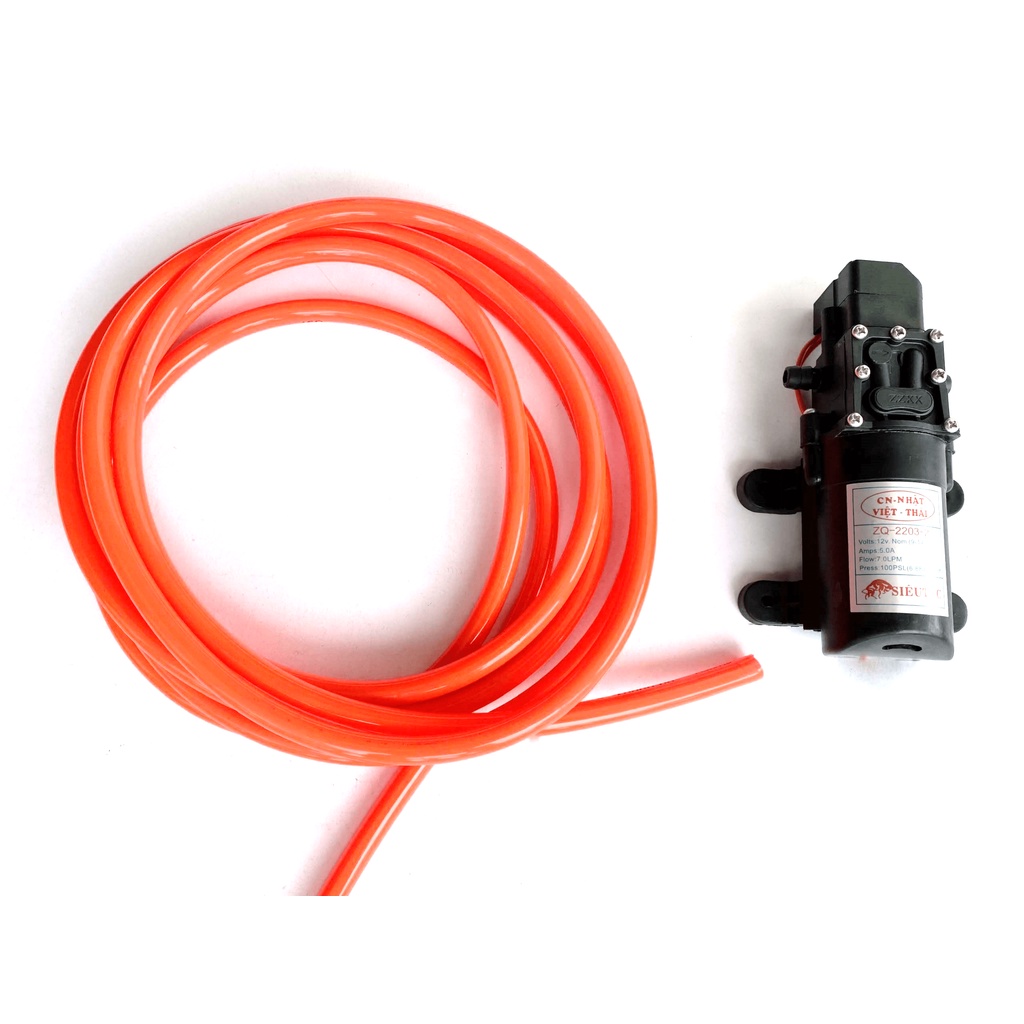 Dây nước máy bơm mini 12v, máy bơm tăng áp mini 12 tặng kèm hạt lắp dây