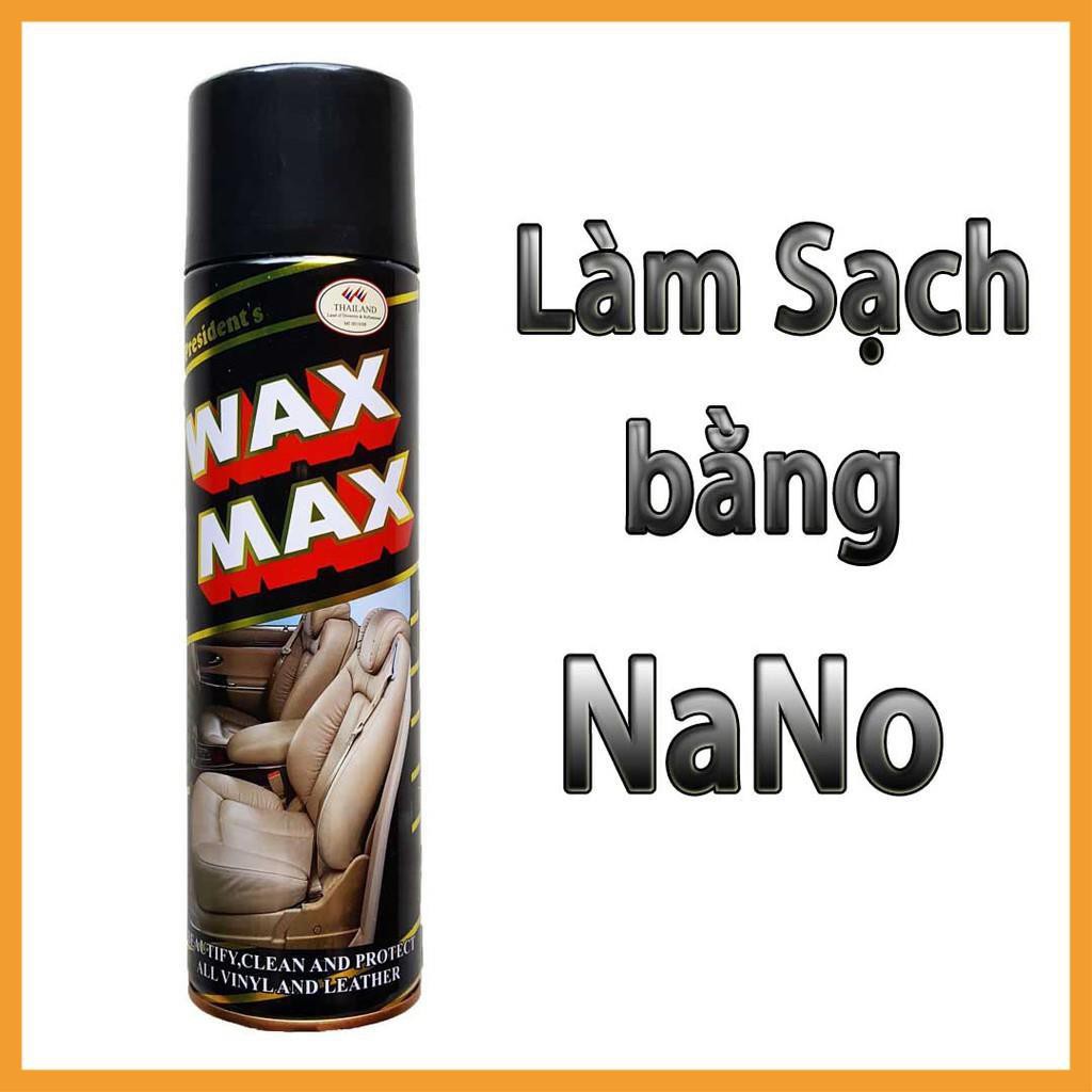 Bình xịt đánh bóng và làm sạch Wax Max, làm sạch nội thất ô tô, chai vệ sinh đồ da