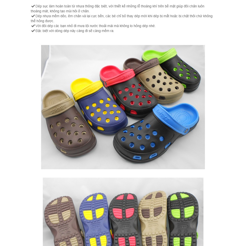 Dép Sục Siêu Nhẹ Nam Đế Massage Có Lỗ Đi Biển, Đi Trời Mưa | BigBuy360 - bigbuy360.vn