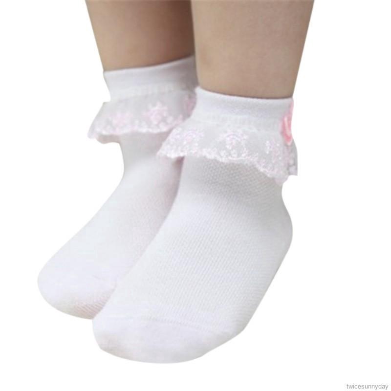 Kid Baby Girl Princess Lace Design Solid Socks