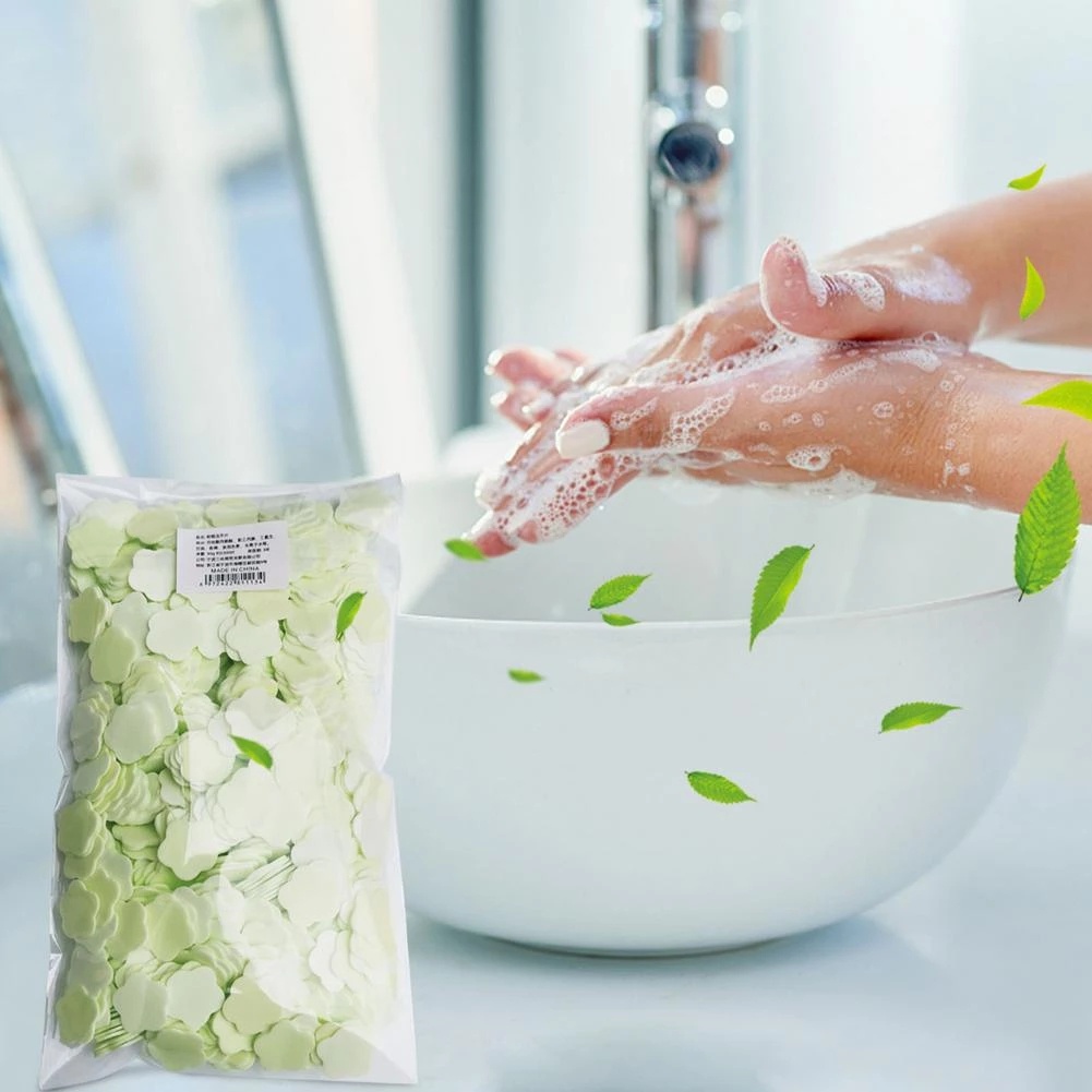Bộ 1000 Miếng Xà Phòng Giấy Hình Hoa Mini Dùng Một Lần Tiện Dụng Khi Đi Du Lịch
