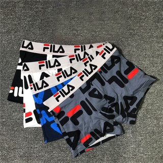 Quần lót Boxer vải cotton thoáng khí in họa tiết FILA thời trang cho nam