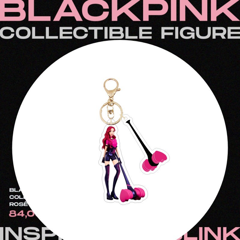 Móc chìa khóa bằng acrylic hai mặt in hình nhóm nhạc BlackPink